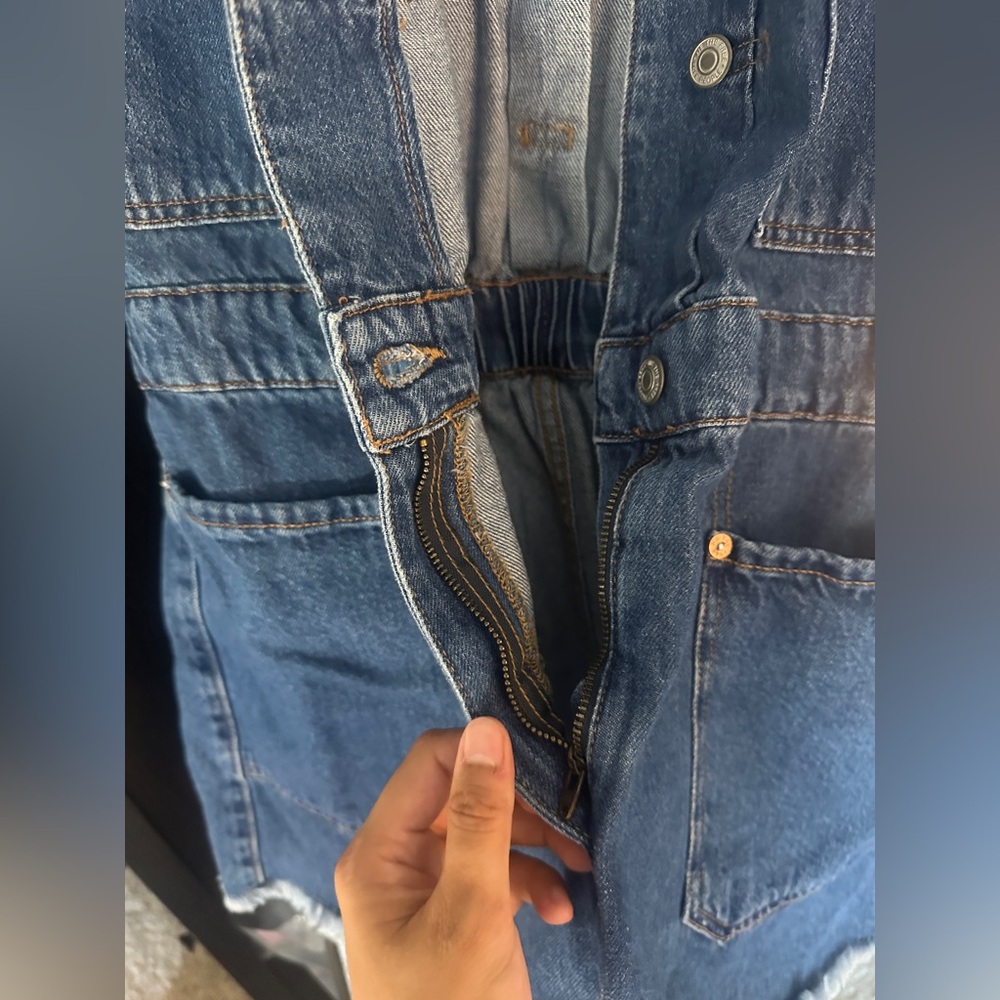 We The Free Blue Denim Short Romper - Picture 10 of 15